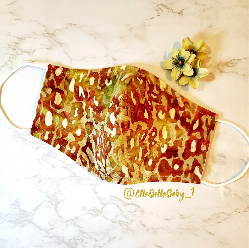 African Print Face Mask Filter Reversible 3 Layers
